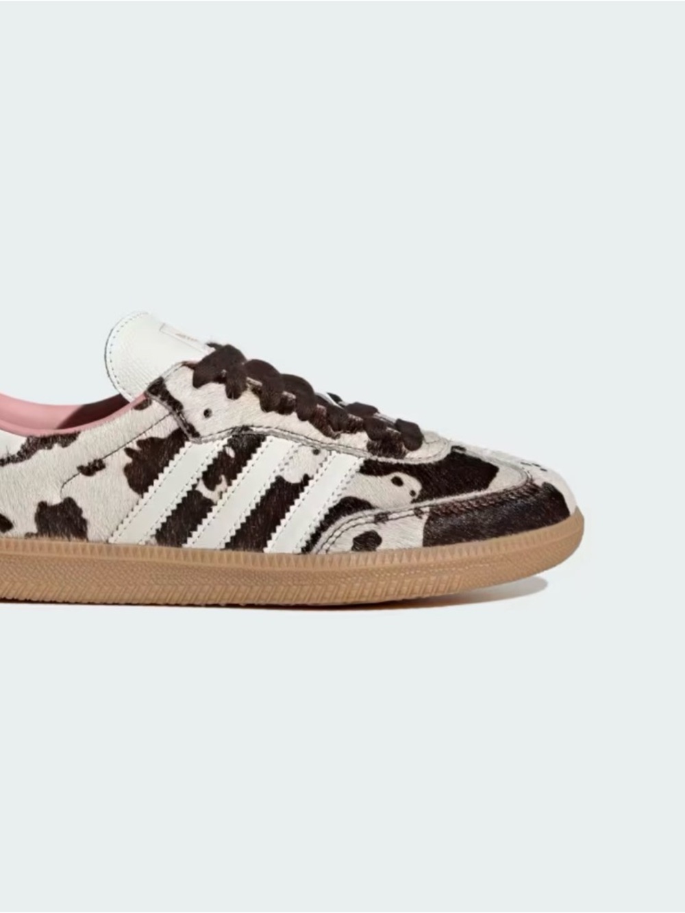adidas women’s Gazelle Cow Print Sneakers in Black & White